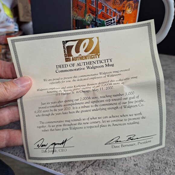 Walgreens Commemorative Coffee Mug Celebrating 3000th Store in box with COA - Picture 8 of 9
